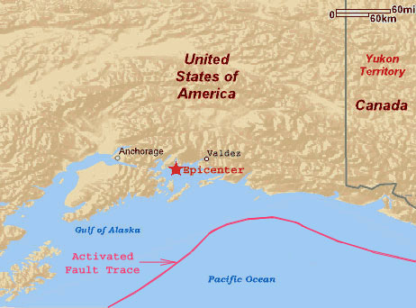 Alaska Earthquake 1964 Epicenter Map